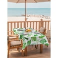 thumbnail image 2 of 54x80 Inch Outdoor Tablecloth with Umbrella Hole Zipper Rectangle Green Leaves Rectangular Tablecloths Outside Waterproof Spring Plants Rustic Botanical Pastoral Patio Table Cover for Picnic Party, 2 of 8