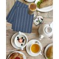 thumbnail image 4 of Navy Blue Geometric Kitchen Dish Towels for Drying Dishes Set of 2, Modern Pure Color Abstract Striped Waffle Weave Microfiber Hand Tea Bathroom Towels Quick Dry & Absorbent Towel 15.7x23.6, 4 of 7