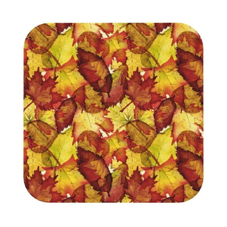 

Matuu Autumn Mosaic Maple Leaves for Cup Coasters Set of 6 Leather Coasters Desk Coasters for Office Measures 4” x 4” Square