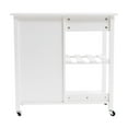 thumbnail image 5 of Kitchen Island with Storage Cabinet Small Rolling Cart Table on Wheels, White, 5 of 11
