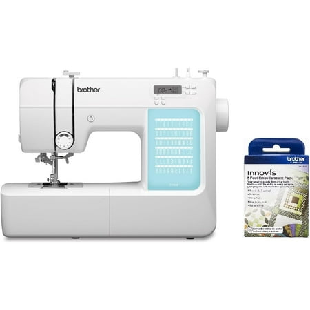 Brother CP60X Computerized Sewing Machine, 60 Built-in Stitches, LCD Display, 7 Feet and SA5FTPKG 5 Foot Embellishment Pack Included