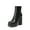 BLACK, variant on Women’s Platform Gogo Ankle Boots High Chunky Heels, Square Toe, Comfort Party Dress Booties
