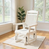 Innovaze HIPS Patio Glider for One Person with Cup Holders,All-Weather Resistant, Heavy Duty700 LBS ,White