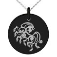 thumbnail image 1 of Stainless Steel Odin's Sleipnir Horse Viking Norse Engraved Small Medallion Circle Charm Pendant Necklace, 1 of 1