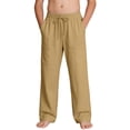 thumbnail image 6 of JTSRKL Linen Cargo Pants for Boys Lightweight Summer Casual Pull On Trousers Breathable Comfort Pants Solid Color Beach Vacation Long Pants with Multi-Pockets Yellow 9-10 Years, 6 of 10