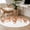 Orange, variant on Burnt Orange Botanical Round Area Rug 4 FT, Non Slip Indoor Outdoor Rug, Eucalyptus Leaves Pastoral Floral Washable Soft Circular Carpet Non-Shedding Floor Mat for Coffee Table Nursery Foyer Balcony