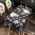thumbnail image 2 of Pioneer Flower Floral Print Pattern Rectangle Tablecloth 60"x102", Waterproof Polyester Table Cloth, Wipeable Spillproof for Dining Camping Indoor Outdoor, 2 of 6