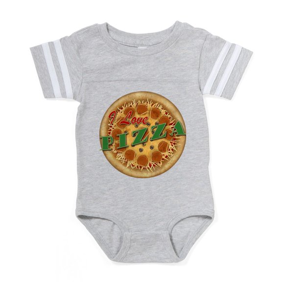CafePress - I Love Pizza - Cute Infant Baby Football Bodysuit