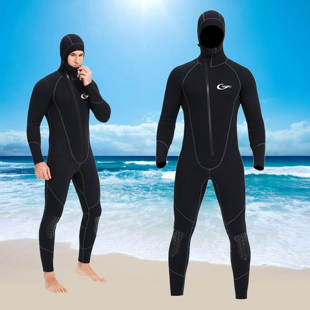 Hooded 7mm Neoprene Swetsuits + Keep Warm Wet Suit Swimsuit Thickened  Diving Full Wetsuit for Kayaking Men Scuba Water Sport Swimming - L L