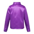 thumbnail image 2 of Yhong Kids Boys Long Sleeves Glitter Spread Collar Shirt Top for Choir Jazz Hip Hop Dance Stage Purple 130, 2 of 5