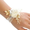 thumbnail image 2 of Guardurnaity Ramillete de muñeca blanco de moda con mano de obra exquisita Ramillete de muñeca burdeos Boda de ramillete Ropa, zapatos y accesorios Miscelánea, 2 of 6