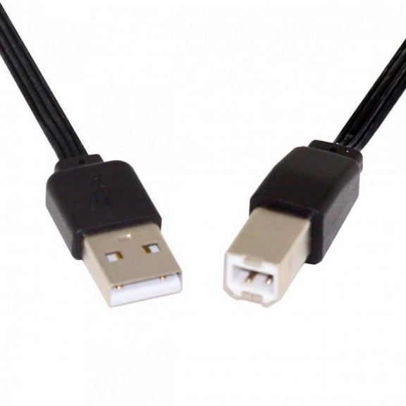 FVH 13cm USB 2.0 Type-A Male to Type-B Male Male Data Flat Slim FPC Cable for Scanner Disk Printer