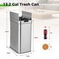 thumbnail image 3 of Costway Slim Kitchen Trash Can with Wing Lids 13.2 Gal Automatic Sensor Garbage Can, 3 of 10