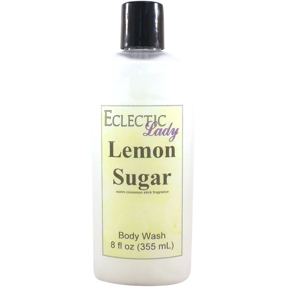 Lemon Sugar Body Wash by Eclectic Lady, Liquid Shower Gel for Women and Men, 8 Ounces