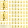 thumbnail image 1 of 60pcs Miniature Hinge Mini Brass Hinges 18X15MM Mini Hinges for Miniature Small Hinges for Box with 240pcs Screws for DIY Box Model Toy Artwork Crafts, 1 of 5