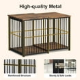 thumbnail image 5 of Large Dog Crate Furniture for Large Dogs, Retractable Dog Kennel Furniture, Wooden Dog Kennel Indoor, Heavy-Duty Dog Cage Furniture with 3 Levels of Adjustable Size,45.6" L, XL, Rustic Brown, 5 of 8