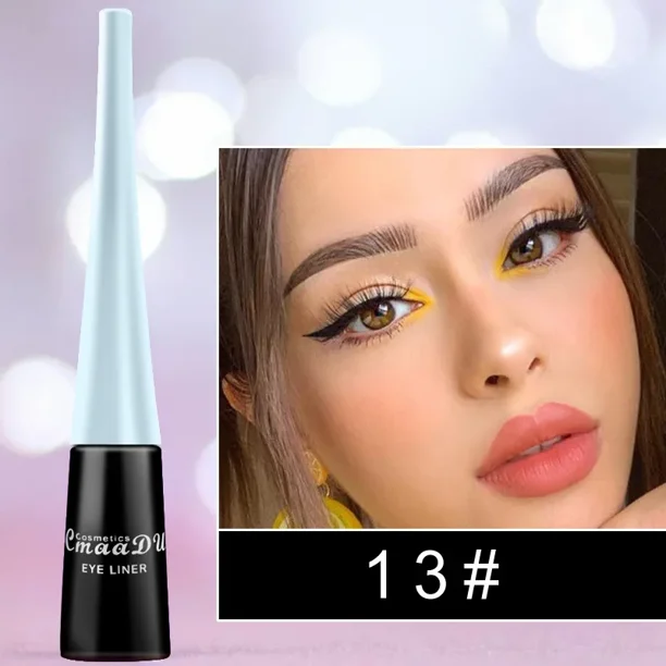 Lápiz líquido delineador de ojos Sexy colorido, resistente al agua, fácil de usar, maquillaje mate, azul, rojo, verde, blanco, dorado, marrón