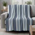 thumbnail image 2 of Blue Striped Blanket Soft Cozy Warm Throw Blanket for Couch, Plush Fuzzy Flannel Fleece Blankets for Sofa, Farmhouse Modern Stripes Art Bed Blankets Lightweight Gifts for Women, 50"x60", 2 of 9