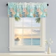 thumbnail image 5 of Summer Beach Window Valance for Kitchen, Green Ocean Colorful Coral Shell Seaweed Starfish Rod Pocket Short Curtain for Small Windows, Light Filtering Decorative Valance, 60 x 18 Inch, 5 of 9