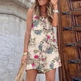 thumbnail image 3 of ZANZEA Women Summer V Neck Dungaree Jumpsuit Sleeveless Bohemian Floral Printed Shorts Playsuits Rompers, 3 of 5