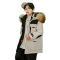 thumbnail image 2 of EnJoCho Kids Boys Teen Thicken Down Jacket Winter Hooded Windproof Long Sleeve Puffer Coat Thermal Waterproo𝖿 Parka Warm Insulated Snow Coat Winter Jacket Teens, 2 of 5
