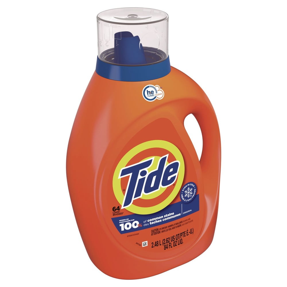 (4 pack) Tide Laundry Detergent Liquid with 6X Boosted Cleaning Power, Original Scent, 80 fl oz, 64 Loads