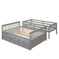 thumbnail image 6 of Tcbosik Twin over Full Size Wood Bunk Bed with Twin Trundle Bed and 3 Drawers for Bedroom, Gray, 6 of 9