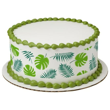 Tropical Leaves Edible Cake Topper Image Strips Walmart Com