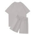 thumbnail image 3 of Venta de liquidación Conjunto de jogging informal para niños combinado con pantalones cortos de manga corta Conjunto de dos piezas Gris 100, 3 of 3