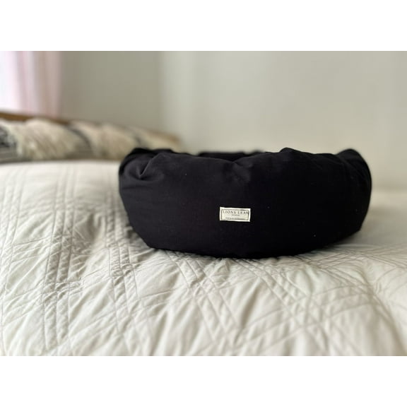 Organic Cotton Dog Bed With Removable Covers Non Toxic Dog Bed Gift For Dog Lovers Eco Friendly Dog Bed Donut Shape Medium Size 18" x 6" Cat Bed Gift For Pet