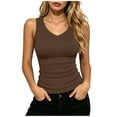 thumbnail image 1 of Ziynglg Plus Size Tank Tops for Women Summer Sleeveless V Neck Tops Ribbed Slim Sports Tank Tops Quick Dry Yoga Tunic Tops, 1 of 7