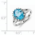 thumbnail image 2 of Primal Silver Sterling Silver Rhodium-plated Light Swiss Blue Topaz and Diamond Ring, 2 of 4