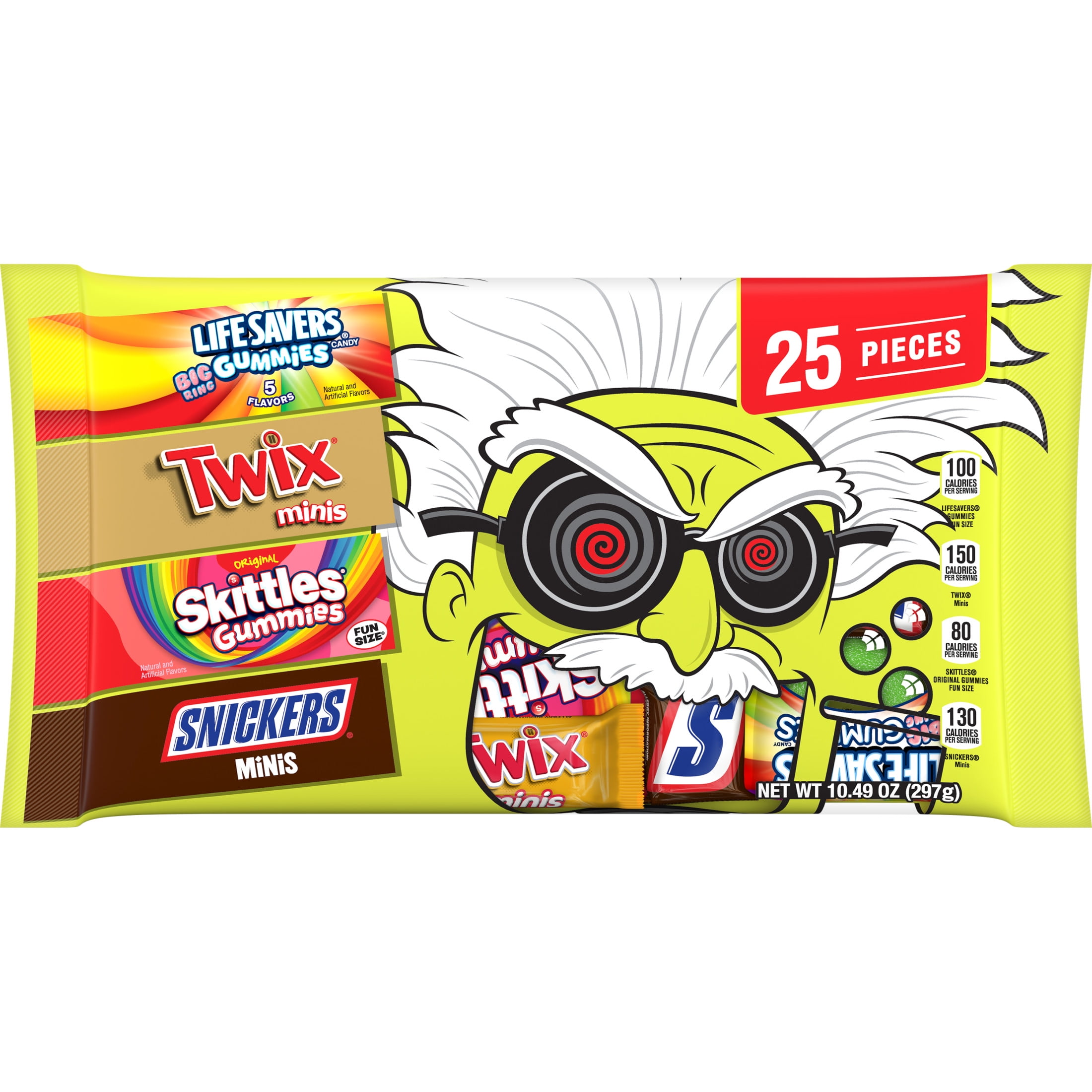 Snickers, Skittles, Twix & Life Savers Gummies Halloween Candy - 25 Ct Bulk Bag