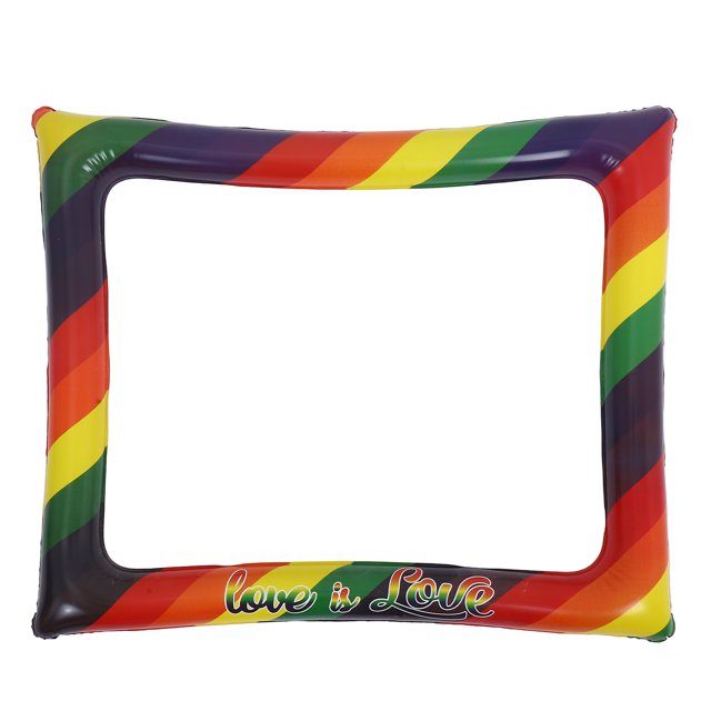 Shisuyan Rainbow Inflatable Photo Frame Prop Birthday Photo Booth Props Frame Funny Inflatable Photo Frames for Festive Celebrations Party Favors