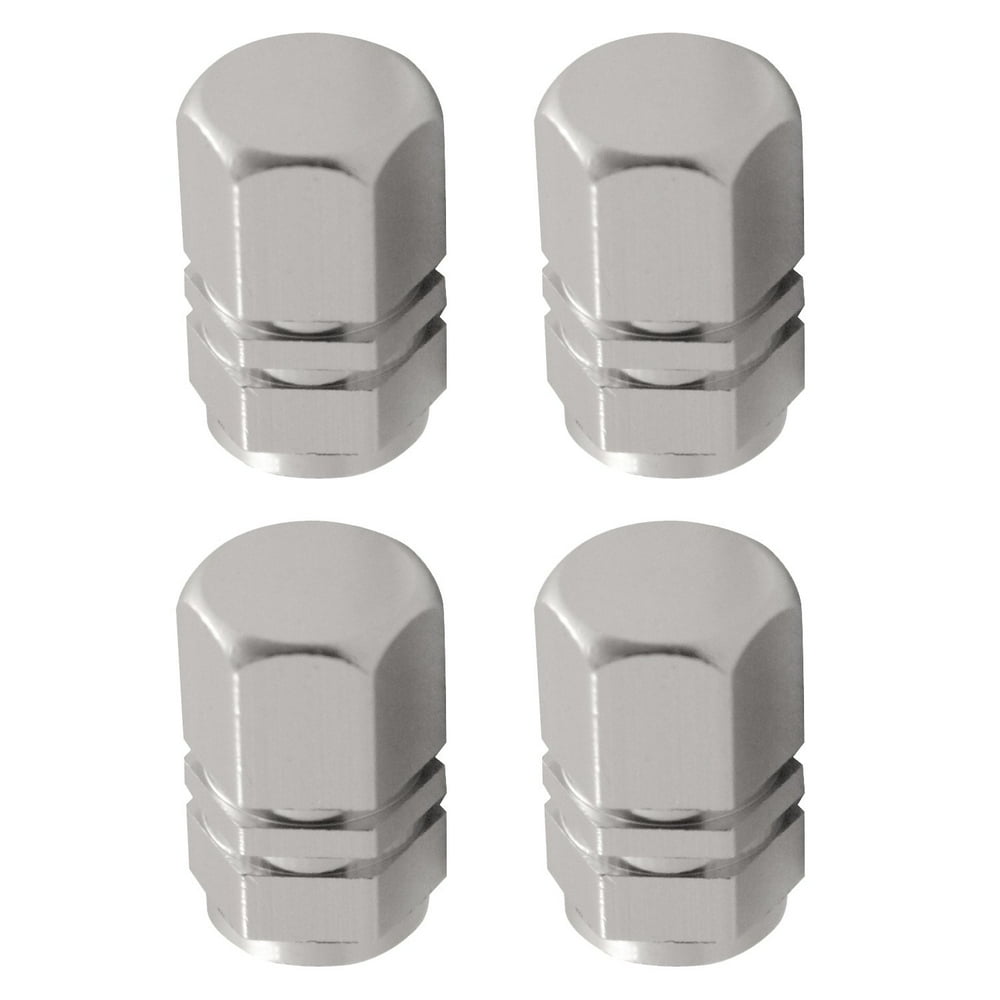 Tire Valve Stem Caps, Decorative Silver Anodized Tire Valve Caps