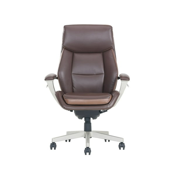 LaZBoy Alton Ergonomic Bonded Leather Swivel Executive Chair Brown