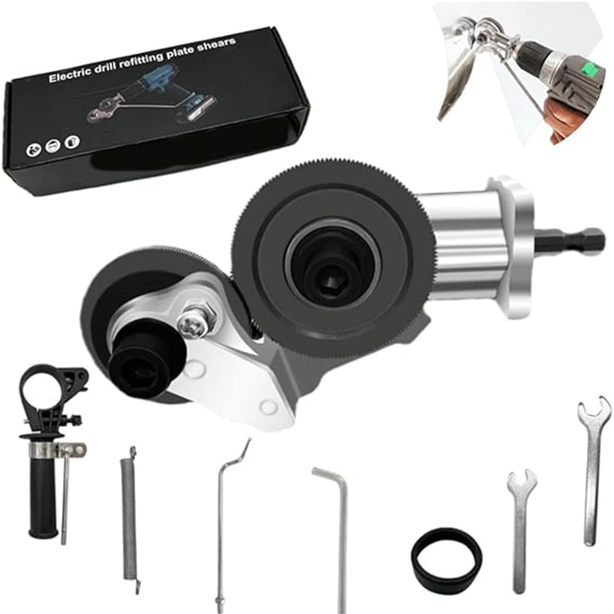 EZTRONICSCORP Electric Drill Plate Cutter-Drill Cut Pro,2024 New Metal Nibbler Drill Attachment,Sheet Metal Cutter with Adapter,DIY Electric Drill Shear for Cutting Iron, Steel,Copper, Aluminum