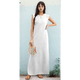 thumbnail image 4 of 2025 Vestido Maxi de Verano para Mujer, Informal, Holgado, con Abertura, Sin Arrugas, con Cuello Redondo y Bolsillos, Color , Talla M, 4 of 9