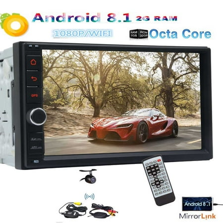 2019 New Arrival Android 8.1 Oreo System 7 inch HD Car Stereo Head Unit GPS Navi Radio Receiver 2din 2GB+32GB Octa Core in-car Video Music Player Wifi Bluetooth Cpacitive Touchscreen + Wireless (Best Bluetooth Receiver For Car 2019)