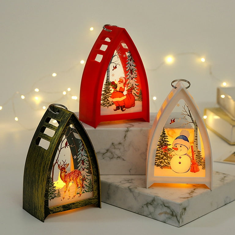 Christmas Decoration Lanterns, Santa Claus, Snowman Lantern Lights