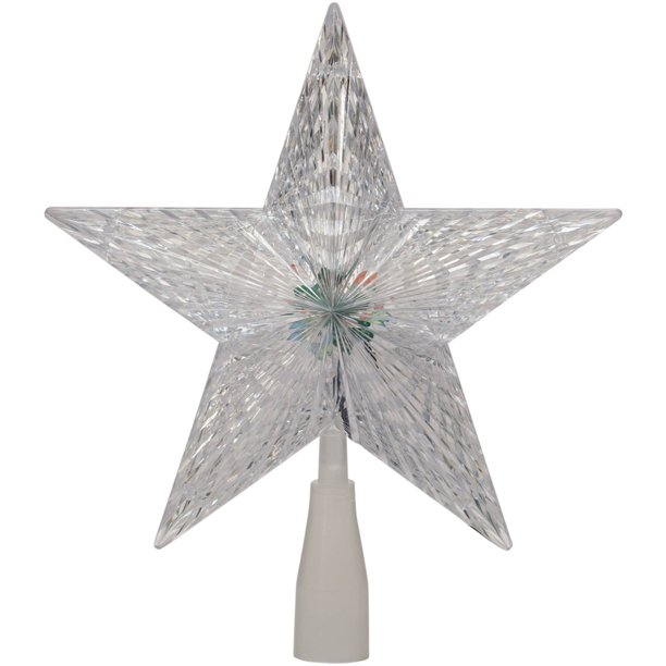 Holiday Time Christmas Ornaments 10" Crystal Star Tree Topper with LED Light
