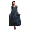 thumbnail image 1 of Bimba Rayon Leaves Womens Adjustable Spaghetti Strap Long Maxi Print Dress Bohemian-Large, 1 of 4