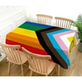 thumbnail image 2 of Intersex Progress Pride Tablecloth June Gay LGBTQ+ Rainbow Party Decoration Pride Month Kitchen Dining Room Home Decor (60" x 102"), 2 of 5
