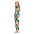 thumbnail image 4 of Fluffy Pajamas Set Fuzzy Winter Warm Pj Sets Pullover Tops and Long Pants Abstract Tropical Leaves Pattern Medium, 4 of 8