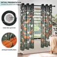 thumbnail image 5 of Orange and White Wildflowers Semi Sheer Curtains for Living Room Bedroom Set of 2 Insulated Window Drapes, 5 of 6