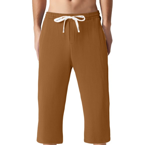Ediodpoh Men's Casual Pants for Outdoor Relaxation Comfortable Fit Versatile for Summer and Autumn Easy Care Fashion Item for Everyday Wear Trousers for Men Khaki M