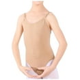 thumbnail image 2 of Girls Ballet Leotard Sleeveless Round Neck Solid Color Camisole Dance Gymnastics Training Bodysuit Size L, 2 of 7
