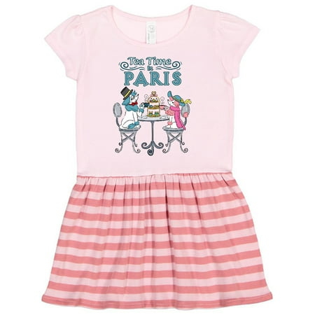 

Inktastic Tea Time In Paris-Colorful French Poodles Gift Toddler Girl Dress