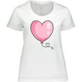 thumbnail image 3 of Inktastic Pink Balloon Heart Women's Plus Size T-Shirt, 3 of 5