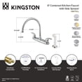 thumbnail image 4 of Kingston KB6791LL Legacy Two-Handle 4-Hole 8" Centerset Kitchen Faucet with Side Sprayer in Polished Chrome, 4 of 4